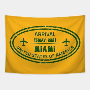 Miami airport passport stamp Tapestry