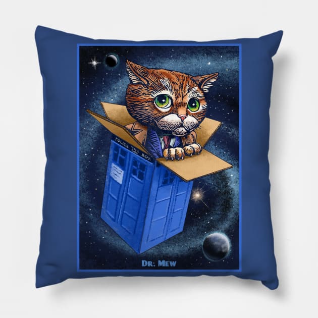 Dr. Mew Pillow by ChetArt