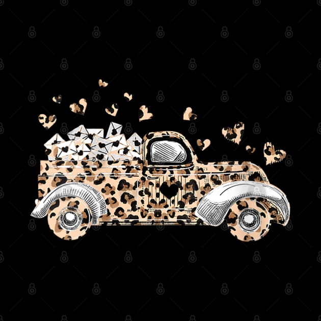 Buffalo Leopard Truck With Hearts Valentine's Day by cyberpunk art