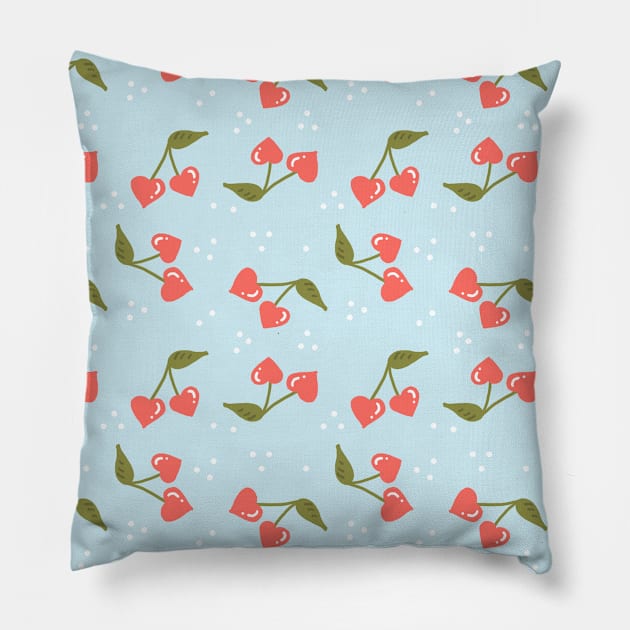 Love Summer Cherries Pillow by KathrinLegg