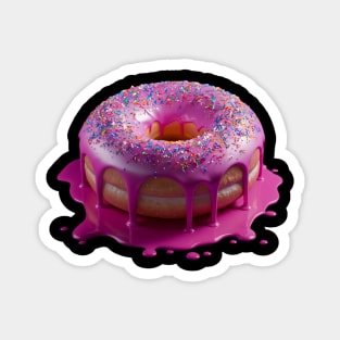 Pink Sprinkled Donut | T Shirt Design Magnet