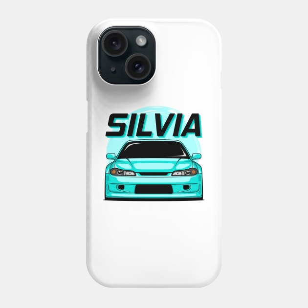 Silvia S15 Cyan Phone Case by GoldenTuners