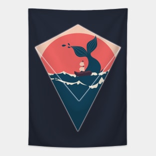 Whale and boat Tapestry