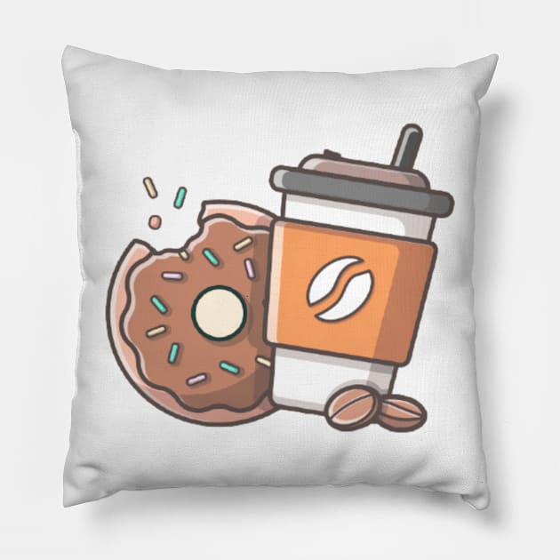 Coffee & donut Pillow by Evelynoutlet