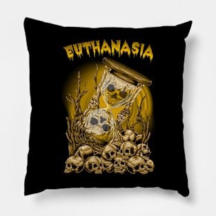 Yellow Skull Hourglass Pillow