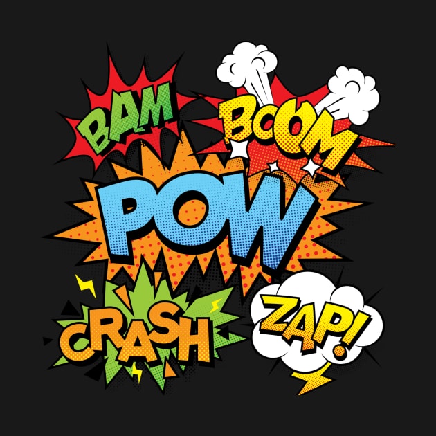 Comic Book Pow Crash Zap Bam Boom by blueavocado