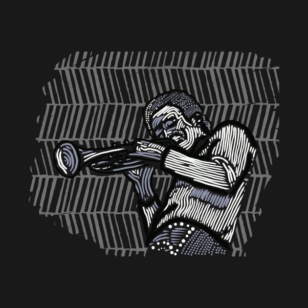 Miles Davis Legendary Jazz Trumpet Player Linocut Style Original Design T-Shirt - Gift for Vinyl Collector, Jazz Fan or Musician by Jazz Nerd Paradise