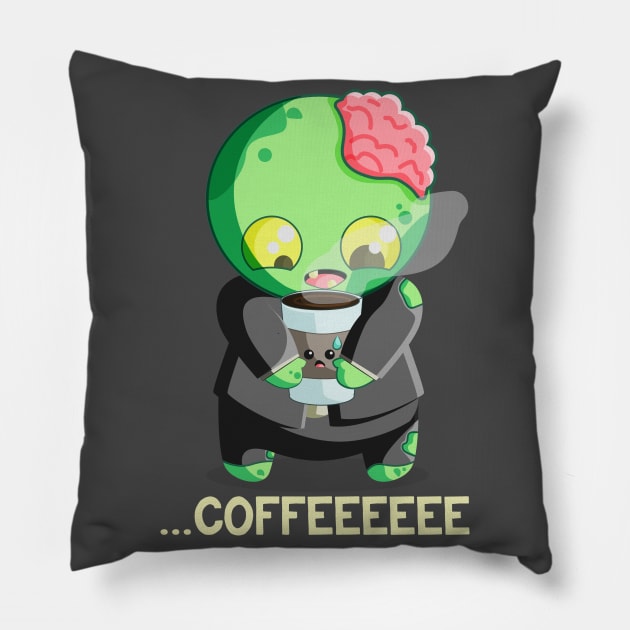 Coffee Zombie Pillow by Vessoaran