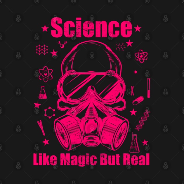 Science like magic but real with pink gas mask drawing gift by BijStore