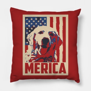 Golden Retriever Merica 4th Of July Pillow