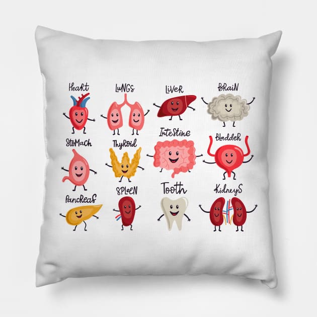 healthy body organ Pillow by Mako Design 