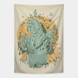 Sage Green Goddess of The Hijab Tapestry