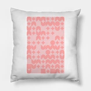 Girly Pinkish Geometric Pattern - Flowers & Stars Pillow