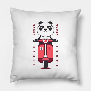 Panda on a Scooter  - Best Selling Pillow