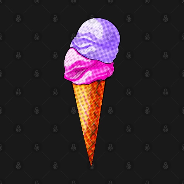 Pink And Purple Ice Cream Cone by ROLLIE MC SCROLLIE