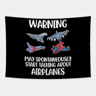 May Talk About Airplanes Funny Aviation Gift Tapestry