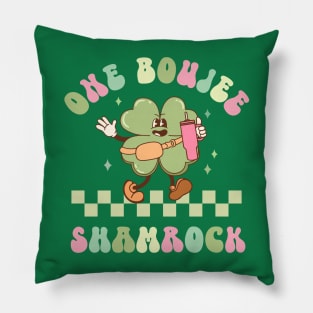 One Boujee Shamrock St Patricks Day Lucky Clover Pillow