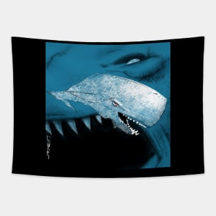 the beast on the sea liviathan white killer whale ecopop art Tapestry