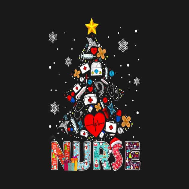 Nurse Christmas Tree Stethoscope Rn Lpn Scrub Nursing Xmas by Che Tam CHIPS