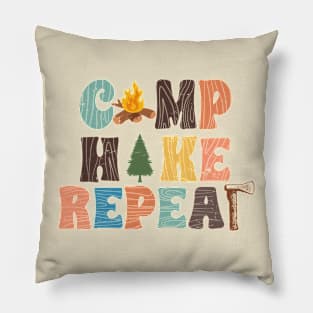 Camp Hike Repeat Hiking Lovers Pillow