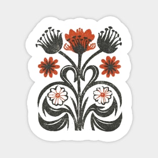 Wildflowers Scandinavian Folk Art Magnet