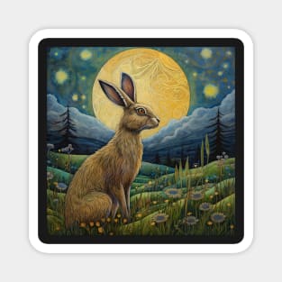 Moonlit Reverie: The Hare's Serenity 05 Magnet