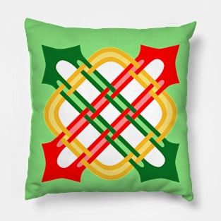 Red, Green & Gold Merlin's Knot Pillow