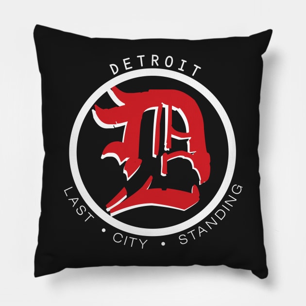 Detroit Last City Standing Cracked Pillow by Evan Derian