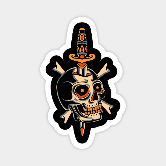 Skull Traditional tattoo Magnet by Abrom Rose