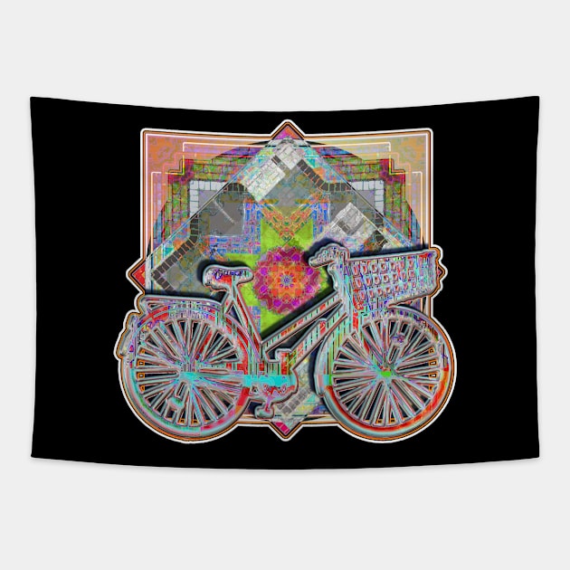 Summer In The City On A Bicycle Tapestry by crunchysqueak