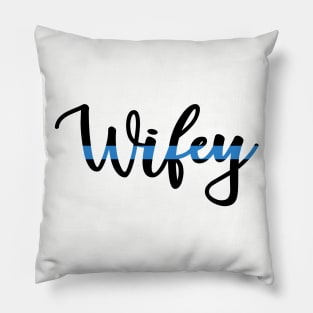 Cute Thin Blue Line Police Wife Pillow