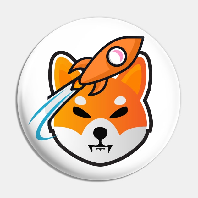 SHIB Rocket To The Moon - Shiba Inu Crypto Pin by EverGreene