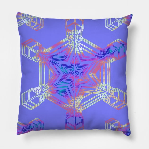 Snowflake on Blue Violet Pillow by ArtticArlo