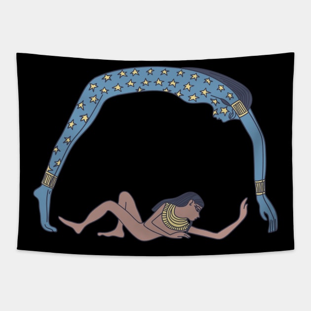 Geb and Nut - Egyptian Deities - Night and Earth Tapestry by DeWinnes