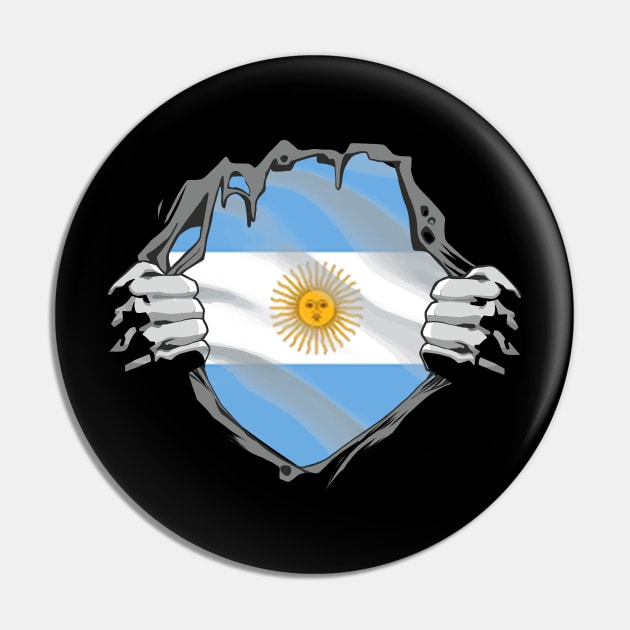 Proud Argentina Flag, Argentina gift heritage, Argentinian girl Boy Friend Pin by JayD World