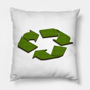 3d map in the shape of a recycling symbol. Pillow