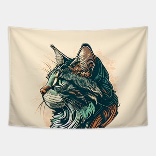 Cat Colorful Cute Funny Lover Tapestry