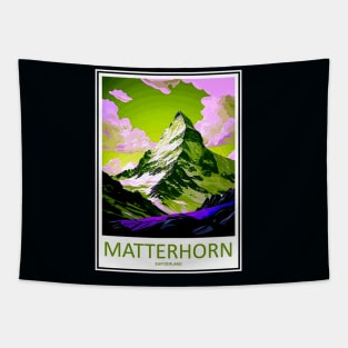 Matterhorn Mountain Switzerland Travel and Tourism Advertising Print Tapestry