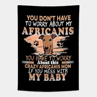 Don't Mess With My Africanis Dog Tapestry