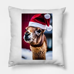 Santa Llama (Christmas Animals) Pillow