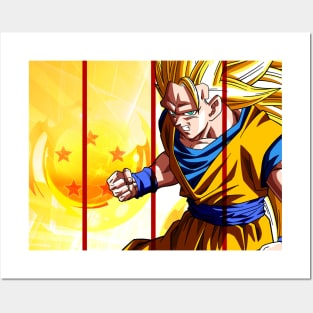 golden frezzer and goku ss blue Art Board Print by angelusdark