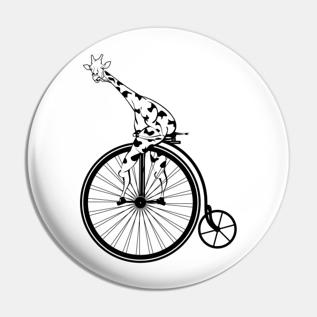 Giraffe Riding A Penny Farthing Pin by mailboxdisco