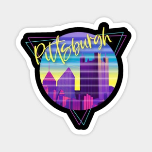 Retrowave Pittsburgh Magnet