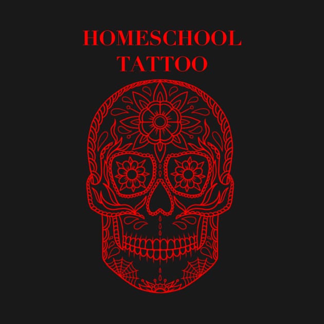 HomeSchoolTattoo Sugarskull (RED) by HomeSchoolTattoo