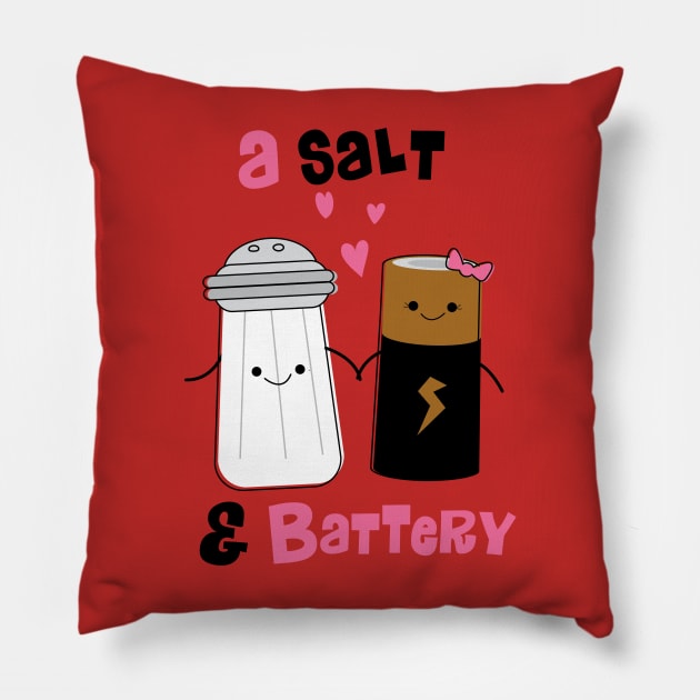 A Salt and Battery Pillow by toddgoldmanart