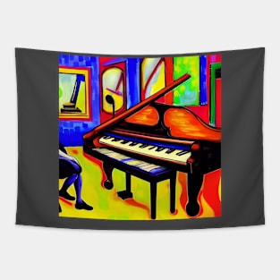 A Piano In A Colorful Studio. Tapestry