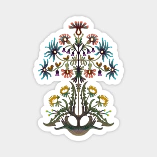 papercut style floral design Magnet