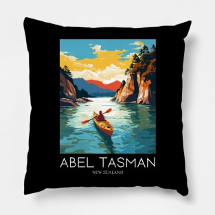 A Pop Art Travel Print of Abel Tasman National Park - New Zealand Pillow