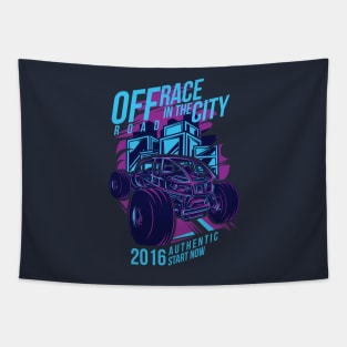 Off Road Race in the City Tapestry