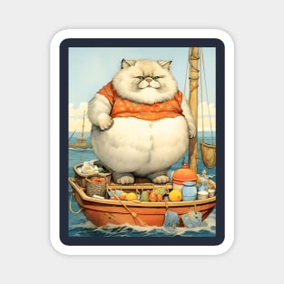 Cats at Sea: Fat Cats, little boats Magnet